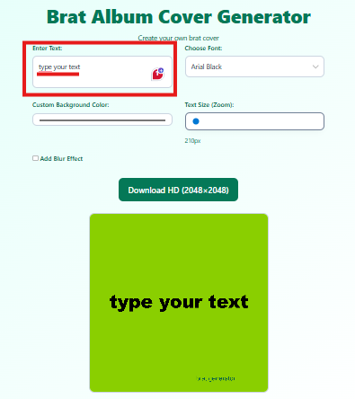 Brat Album Cover Generator